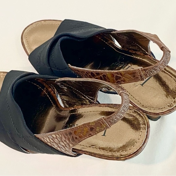 J. Renee Massey Black Open Toe Sling Back Heels Size 7 - Picture 7 of 11